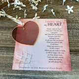 Leaving You My Heart Handmade Memorial Stained Glass Heart