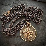 Brass St Christopher & Cross Men's Necklace
