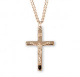 16kt Gold over SS High Polish Plain Crucifix 20Inch Chain