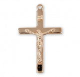 16kt Gold over SS High Polish Plain Crucifix 20Inch Chain