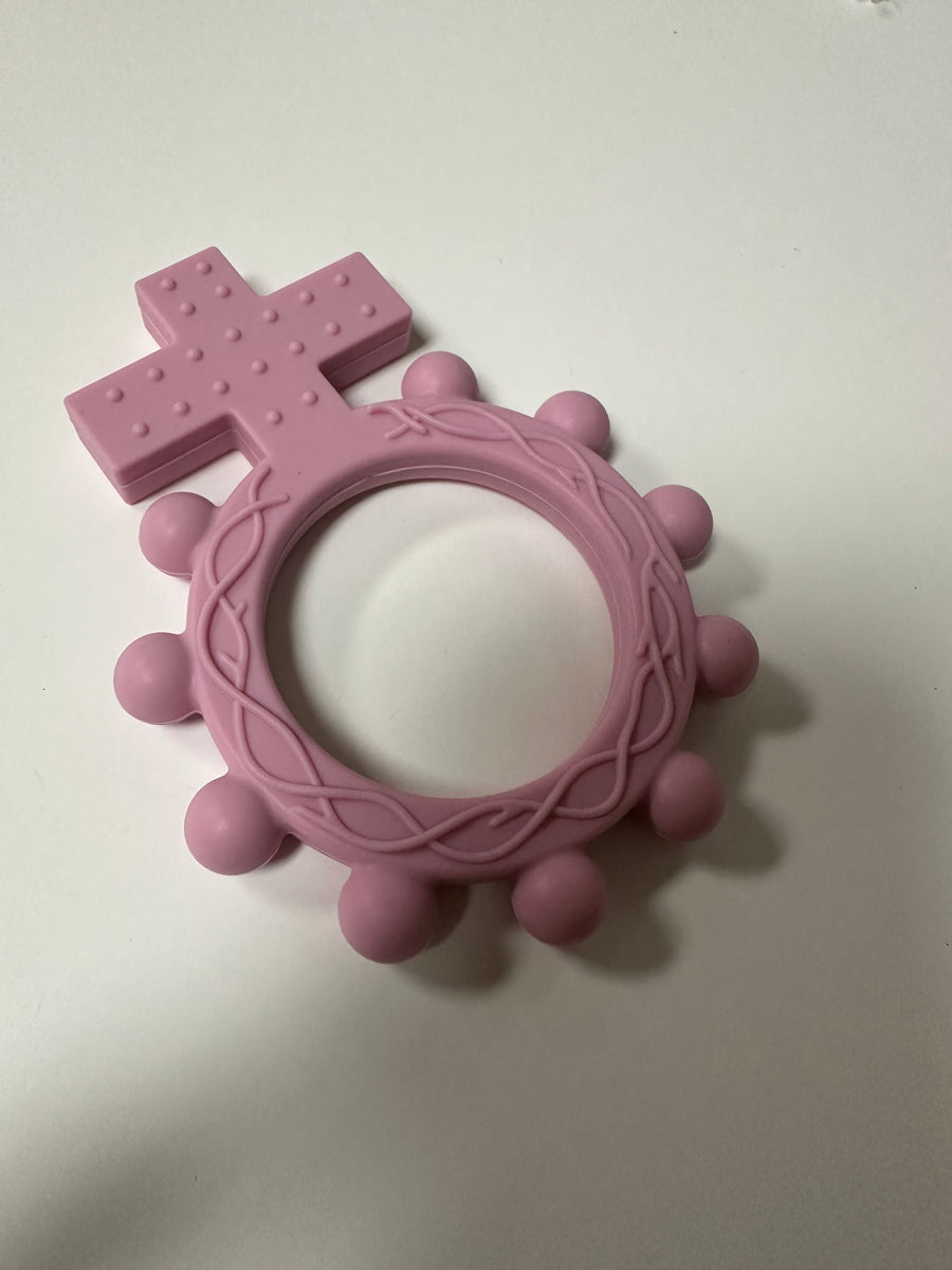 Silicone Finger Rosary Teether – The Village Dove - Main Image