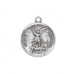 SS St Michael The Archangel Round Medal 24 Inch Chain