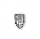 SS .9" St Michael The Archangel Shield Necklace 18" Chain