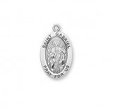 St Gabriel SS Large 1.1" Oval Necklace 24" Chain