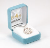 St Sebastian Round SS Wrestling Medal Necklace