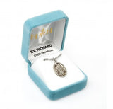 St Richard SS .9" Small Oval Medal Necklace 20" Chain