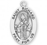 St Richard SS .9" Small Oval Medal Necklace 20" Chain