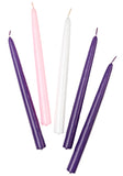 10" Advent 5 Candle Set Purple & Pink & White