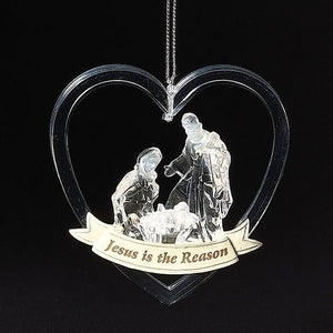 3.5" Heart Holy Family "Jesus is the Reason" -DIS