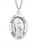 St Jude SS Large 1.1" Oval Necklace 24" Chain