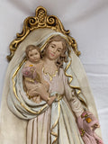 17" Madonna and Child Hand Painted Plaque