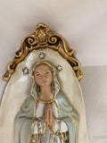 16.5" Our Lady of the Rosary Hand Painted Plaque