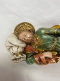 9" Sleeping St Joseph Hand Painted Statue