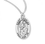 St Charles Borromeo SS Small Oval Necklace 20Inch Chain