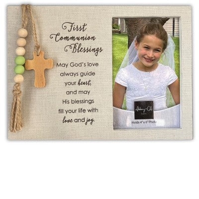 Fabric Wrapped First Communion Photo Frame