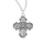 SS Mini .6" 4-Way Cross Necklace 16" Chain