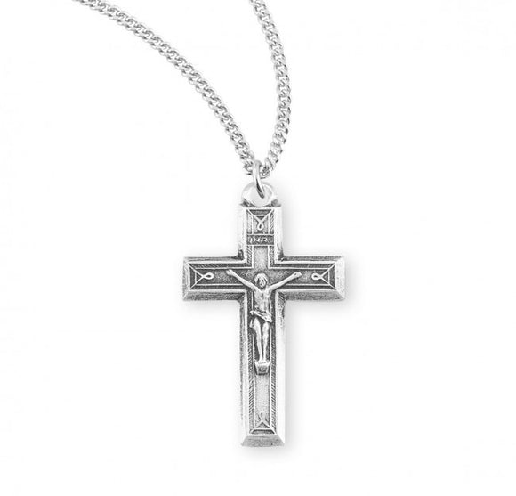 Engraved SS Crucifix 18 Inch Chain