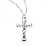 Polished SS .9" Maltese Crucifix Necklace 18" Chain