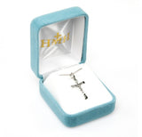 Polished SS .9" Maltese Crucifix Necklace 18" Chain