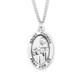 St Thomas SS Large 1.1" Oval Necklace 24" Chain