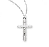 Streamlined 1" SS Crucifix Necklace 18" Chain