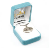 St Sebastian SS Football Medal Necklace 24 Inch Chain