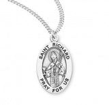 St Richard SS .9" Small Oval Medal Necklace 20" Chain