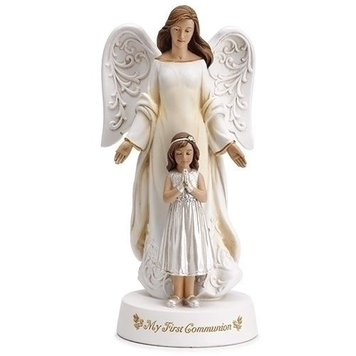 7.75 First Communion Angel With Girl Figurine