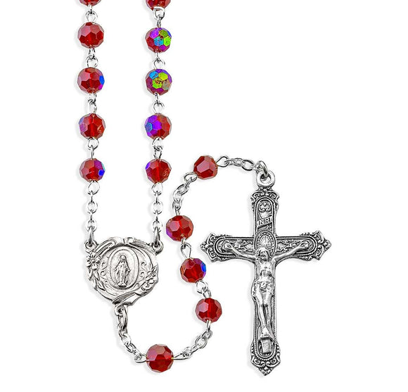 Ruby Red Aurora Borealis Rosary