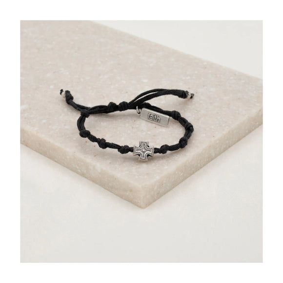 Surrender Prayer Bracelet Black With Silver