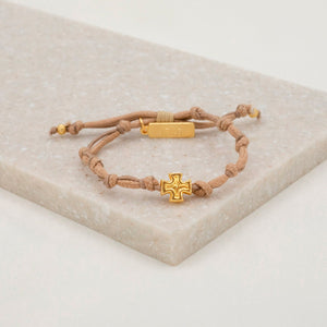 Surrender Prayer Bracelet Tan With Gold