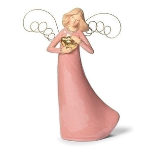 7.5" Angel Holding Hearts Figure