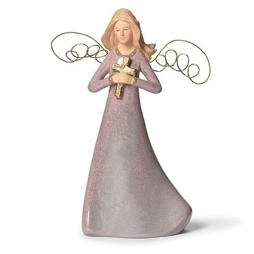 Angel Holding Cross Figure