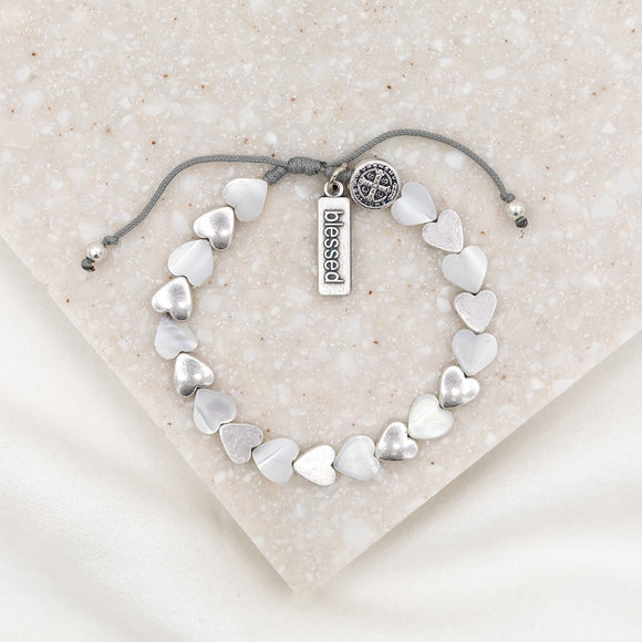 Sisters Of The Heart Bracelet Mother Of Pearl And Silver