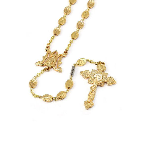 8 x 6mm Miraculous Medal Gold Rosary