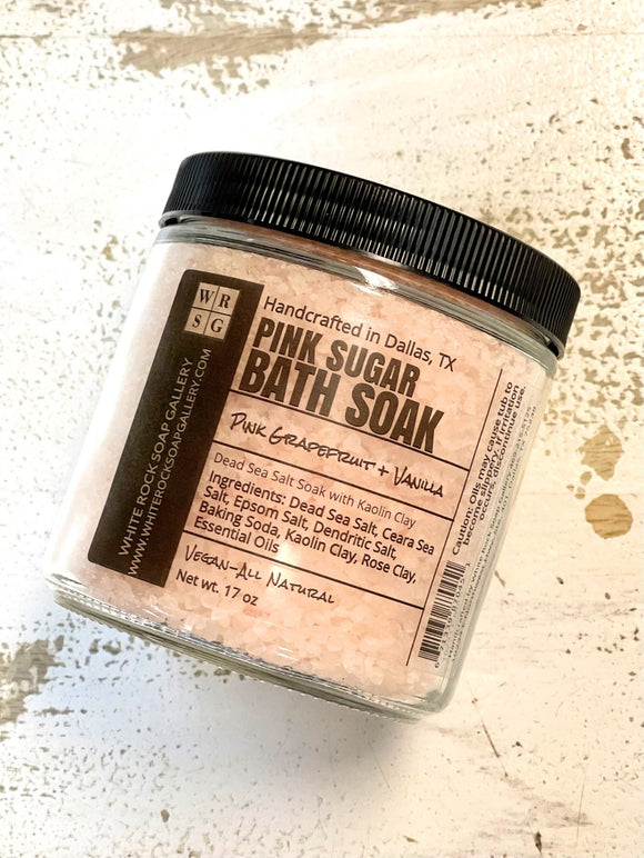 Dead Sea Bath Soak - Pink Sugar (Pink Grapefruit + Vanilla)