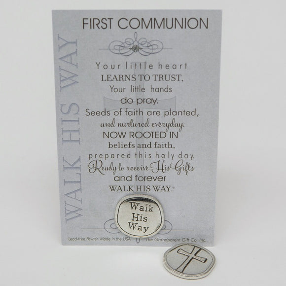 First Communion Pewter Keepsake Coin