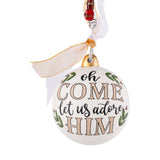 Oh Come Let Us Adore Him Round Ornament