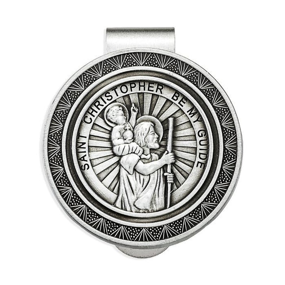 Auto Visor Clip St Christopher Round