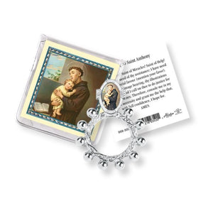 St. Anthony Finger Rosary with Holy Card in a Clear Pouch