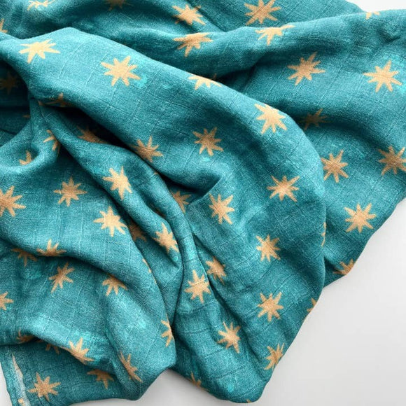 Catholic Baby Swaddle Muslin Blanket - Guadalupe Stars Mantle