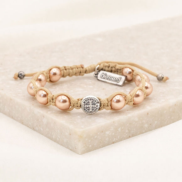 Divine Blessings Bracelet - Silver/Cream/Rose Gold