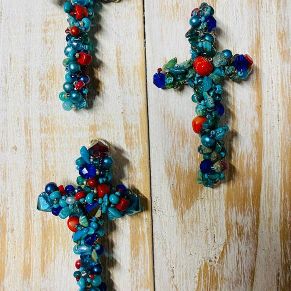 Swarovski Gemstone Beaded Cross