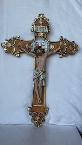15" St Benedict Marfilita Hand Painted Crucifix