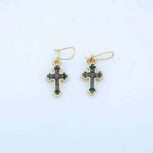 Florentine Mosaic Cross Earrings