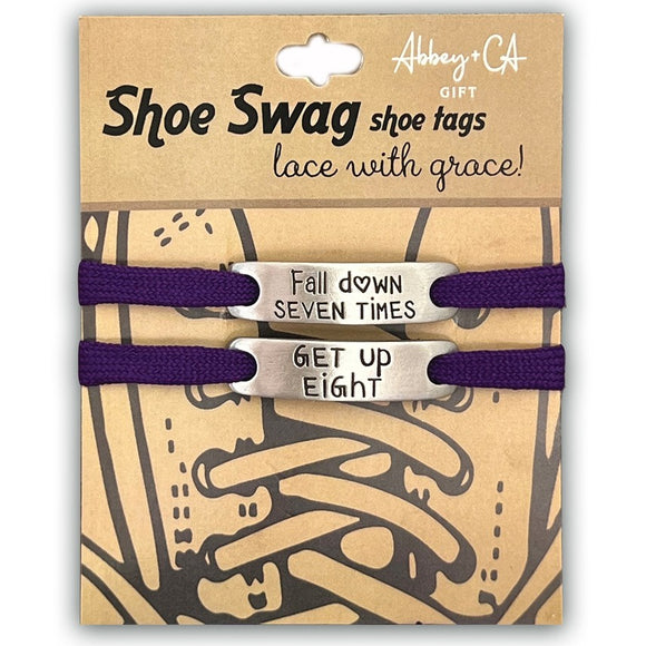 Shoe Swag Shoe Tag Purple - Fall Down Seven Times