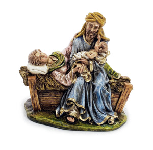 5" Holy Family Let Mom Rest Hand Painted Statue