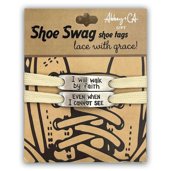Shoe Swag Shoe Tag  Cream - I Will Walk By Faith