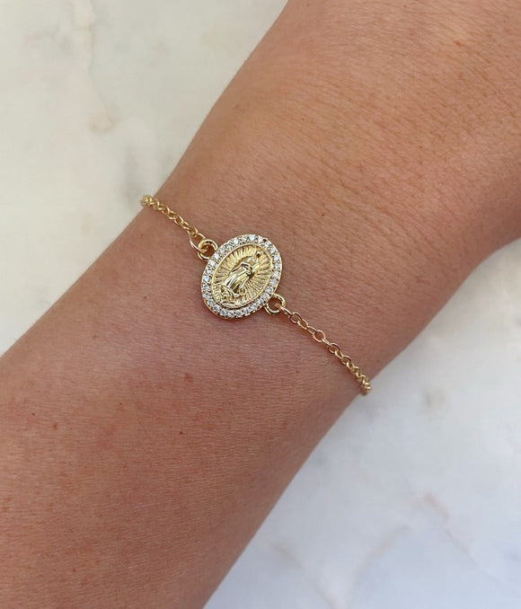 Miraculous Medal Gold Bracelet
