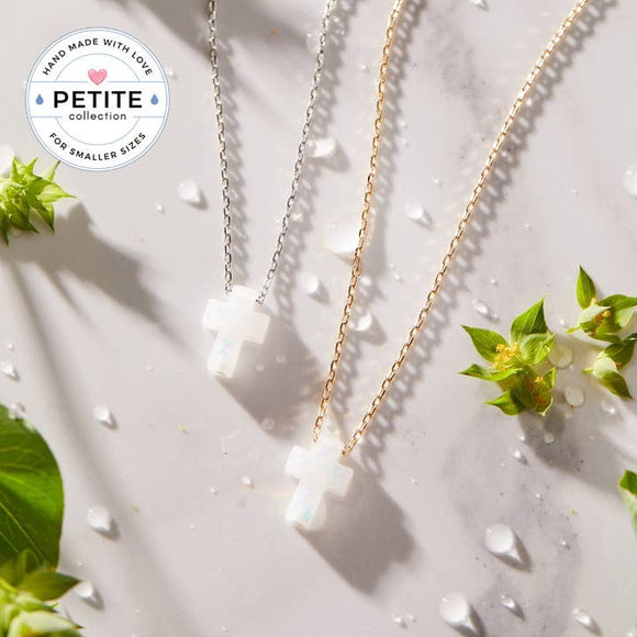 Petite Holy Water Cross Necklace 14
